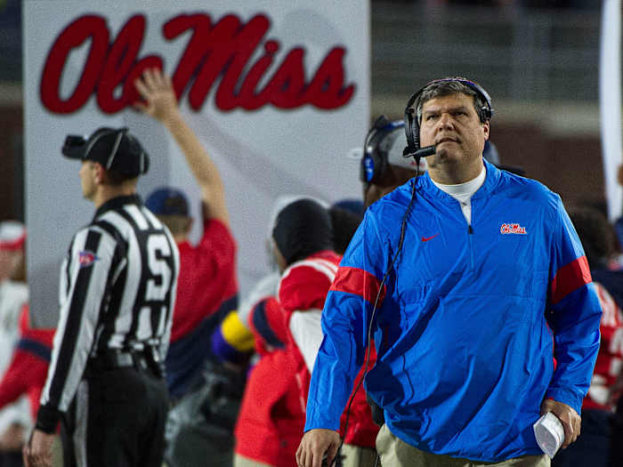 Matt Luke while head coach at Mississippi